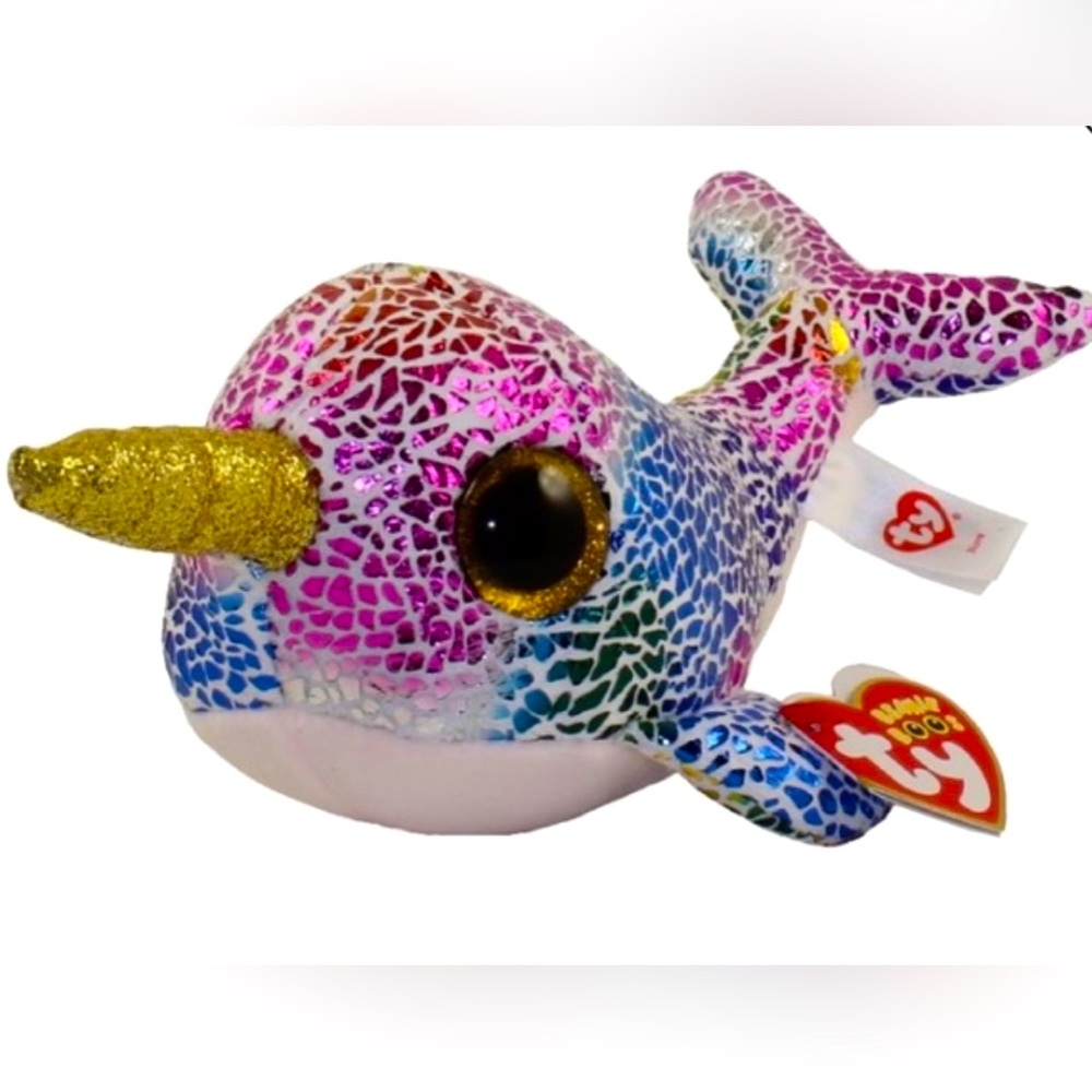 Ty Beanie Boo Multi-colored Sparkly Nova the Narwhal 🦄